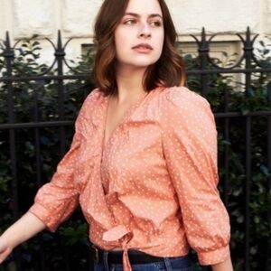 Madewell Star Print Wrap Top